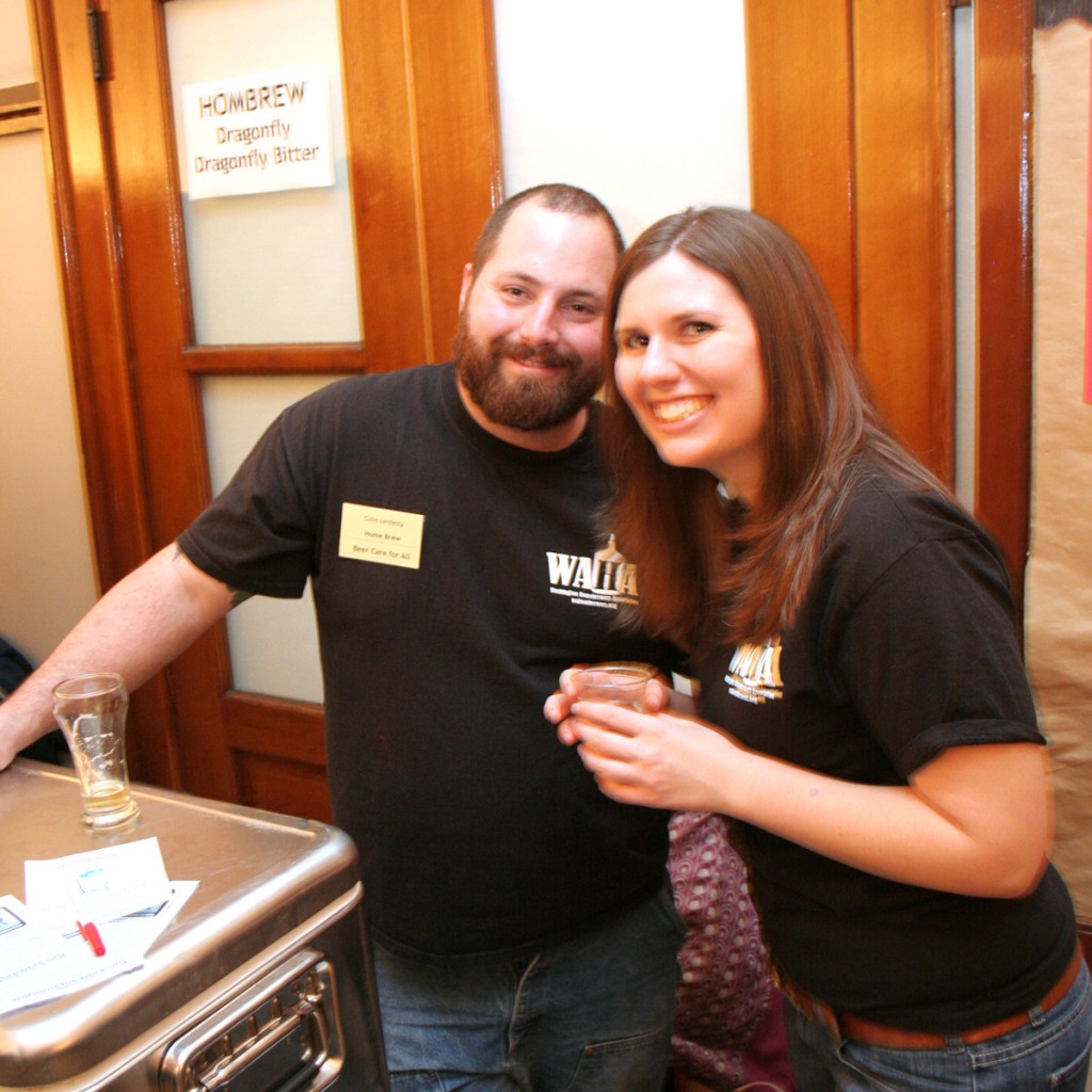 Bekky and me representing the Washington Homebrewers Association. Next to me was Ryan Hilliard pouring some of his great beer.